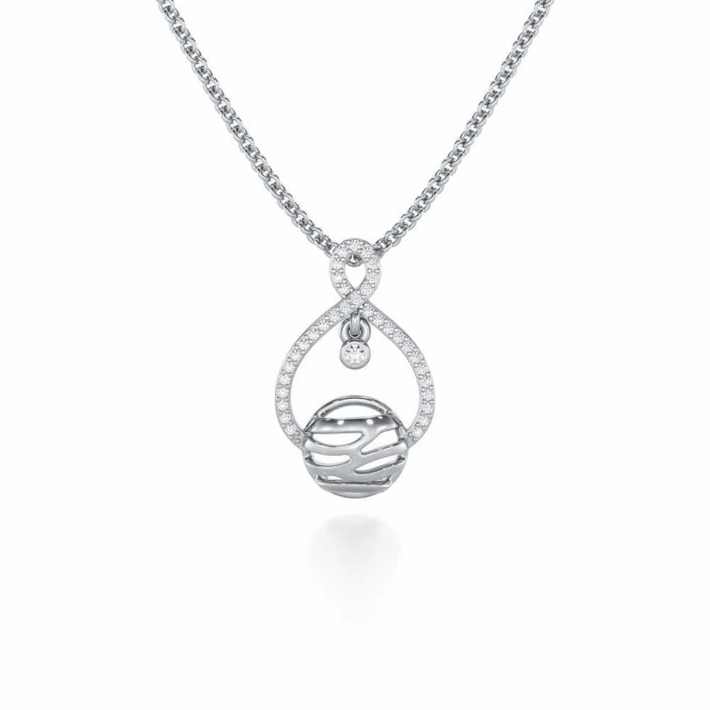 Twilight Bliss Silver Pendant - White Gold - Image 1
