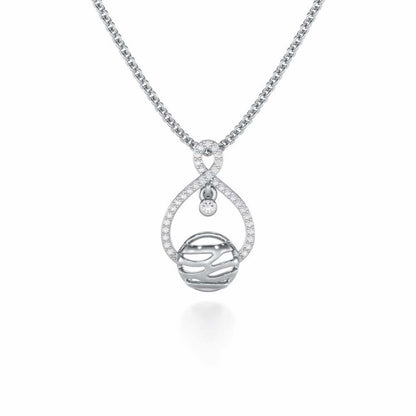 Twilight Bliss Silver Pendant - White Gold - Image 1