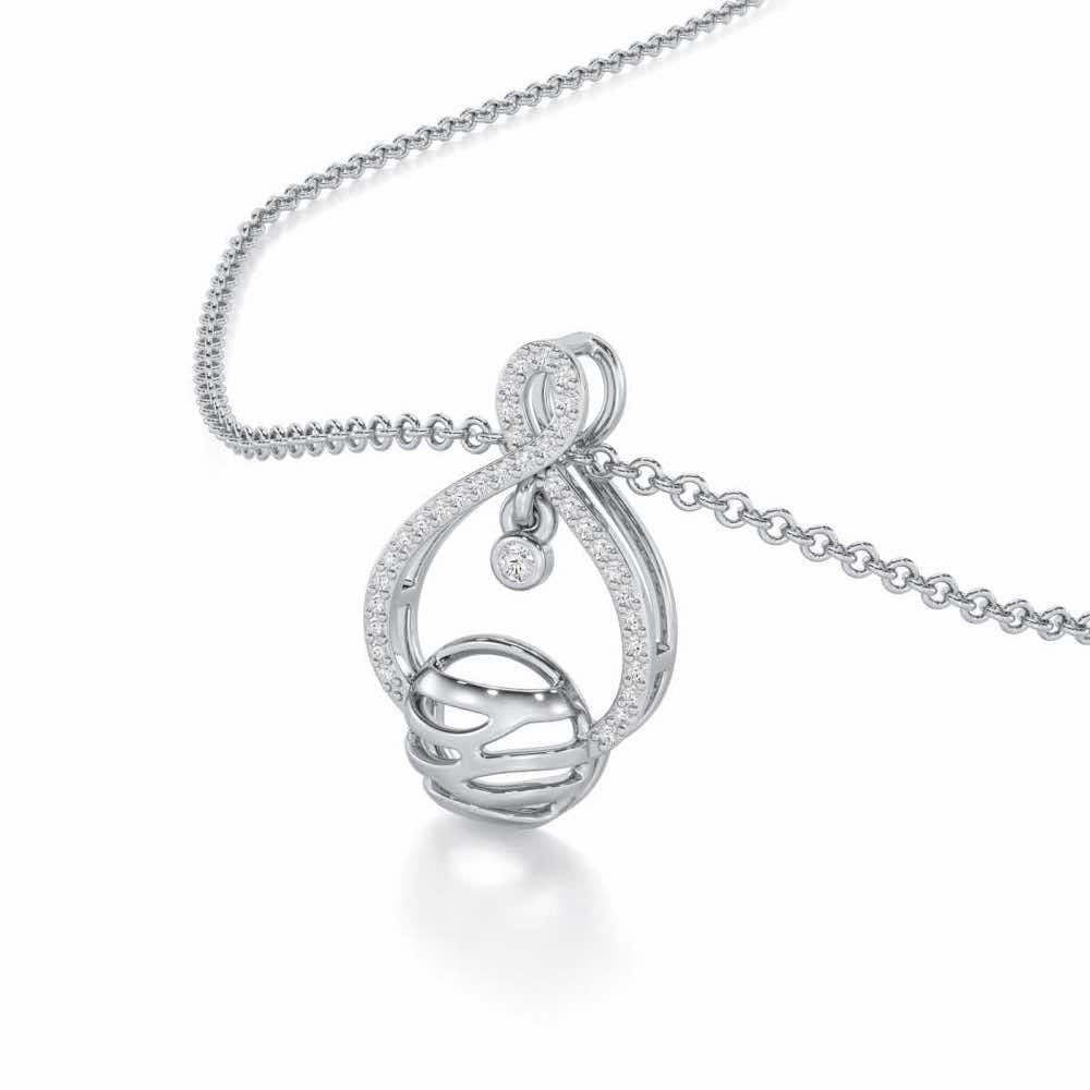 Twilight Bliss Silver Pendant - White Gold - Image 2