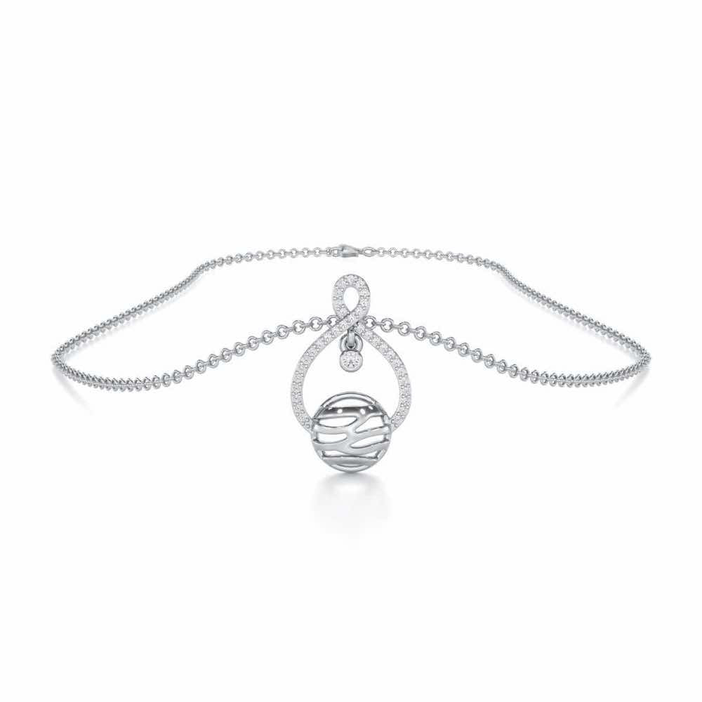 Twilight Bliss Silver Pendant - White Gold - Image 3