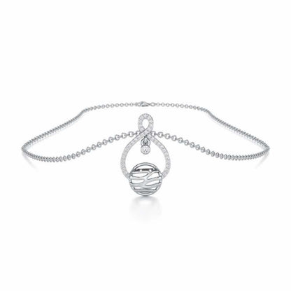 Twilight Bliss Silver Pendant - White Gold - Image 3