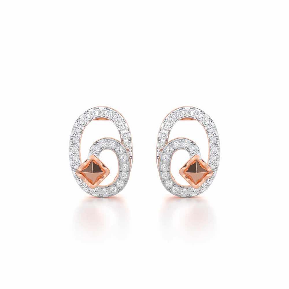 Pure Celestia Silver Stud Earrings - Rose Gold - Image 1