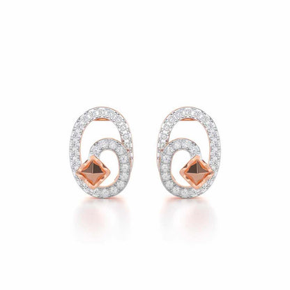 Pure Celestia Silver Stud Earrings - Rose Gold - Image 1