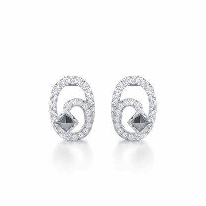 Pure Celestia Silver Stud Earrings - White Gold - Image 1