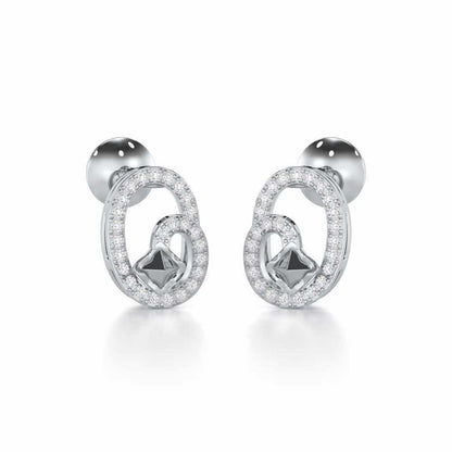 Pure Celestia Silver Stud Earrings - White Gold - Image 2