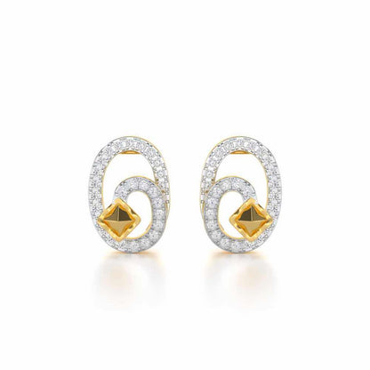 Pure Celestia Silver Stud Earrings - Yellow Gold - Image 1