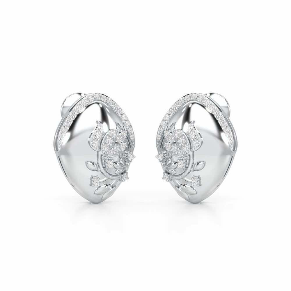 Twilight Sparkle Silver Earrings - White Gold - Image 2