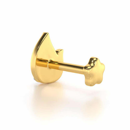 Twin Blaze Silver Nosepin - Yellow Gold - Image 4