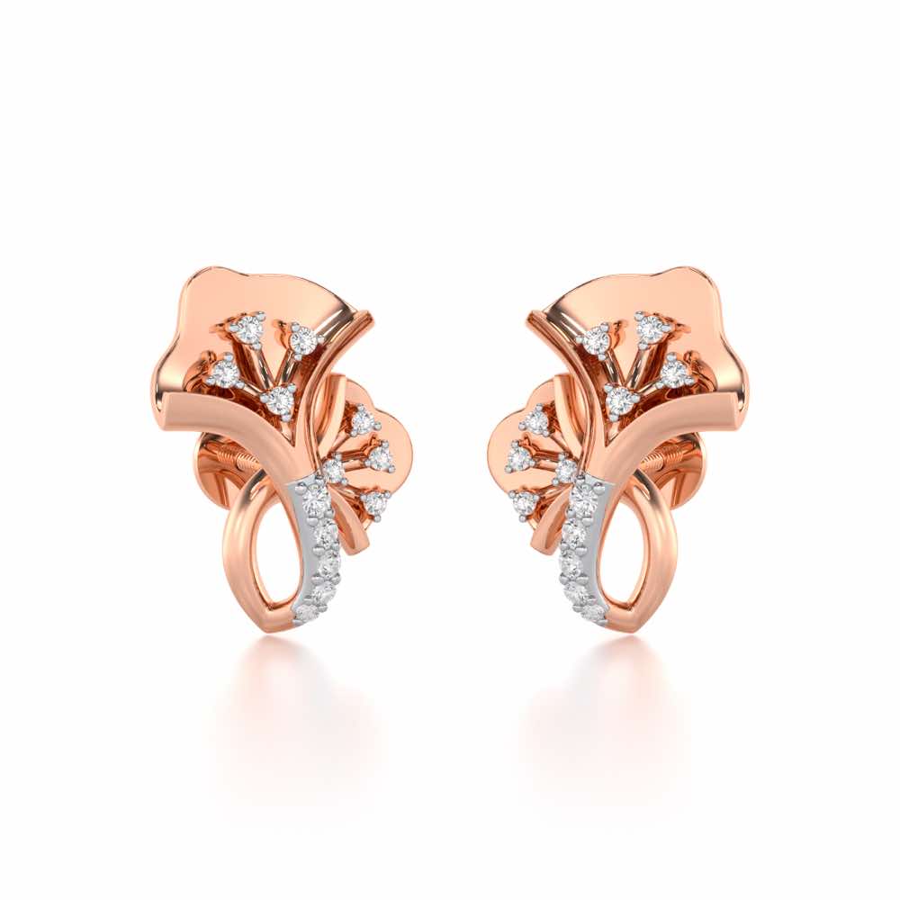 Twin Growth Silver Studs - Rose Gold - Image 1