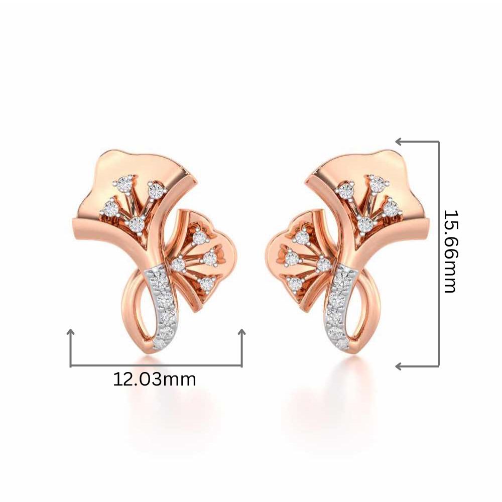 Twin Growth Silver Studs - Rose Gold - Image 2