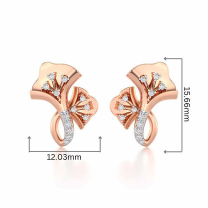 Twin Growth Silver Studs - Rose Gold - Image 2