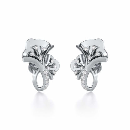 Twin Growth Silver Studs - White Gold - Image 1