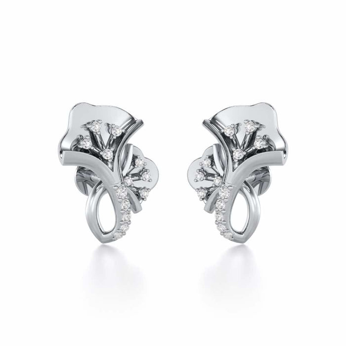 Twin Growth Silver Studs - White Gold - Image 1