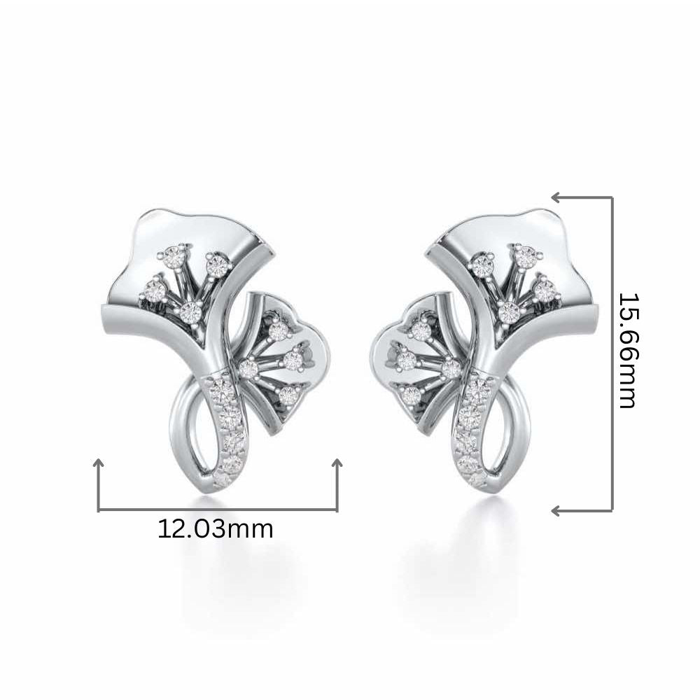 Twin Growth Silver Studs - White Gold - Image 2