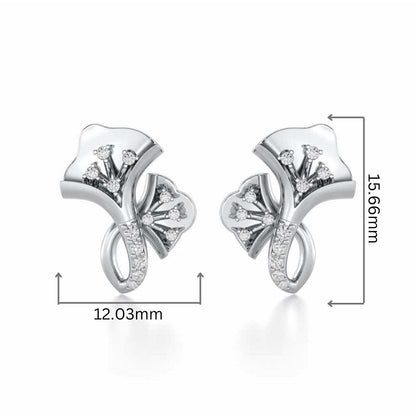 Twin Growth Silver Studs - White Gold - Image 2