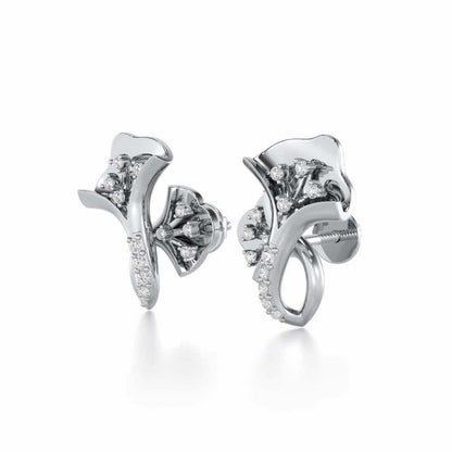 Twin Growth Silver Studs - White Gold - Image 3