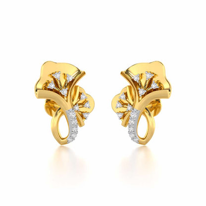 Twin Growth Silver Studs - Yellow Gold - Image 1