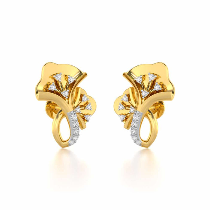 Twin Growth Silver Studs - Yellow Gold - Image 1