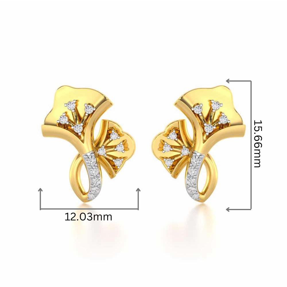 Twin Growth Silver Studs - Yellow Gold - Image 2