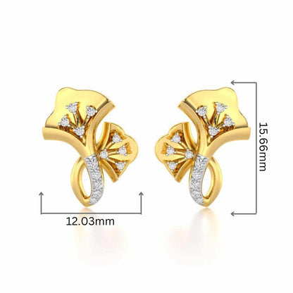Twin Growth Silver Studs - Yellow Gold - Image 2