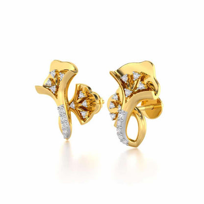 Twin Growth Silver Studs - Yellow Gold - Image 3