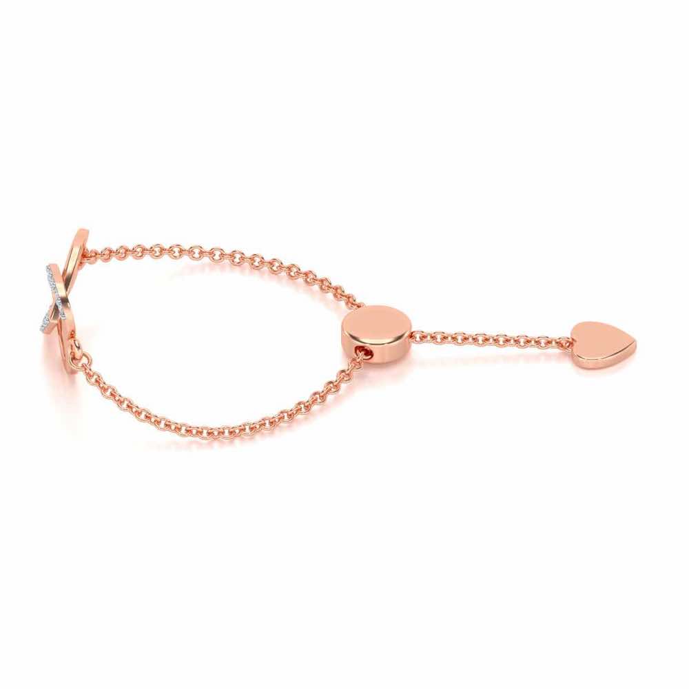 Twining Heart Adjustable Silver Ring - Rose Gold - Image 2