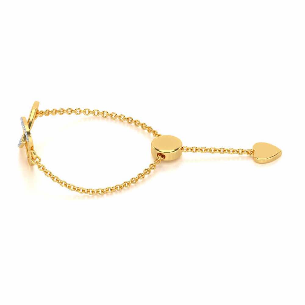Twining Heart Adjustable Silver Ring - Yellow Gold - Image 2