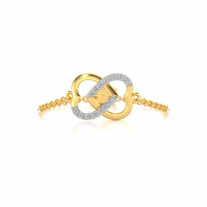 Twining Heart Adjustable Silver Ring - Yellow Gold - Image 4