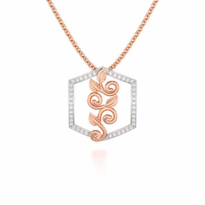 Twinkle Frame Silver Pendant - Rose Gold - Image 1