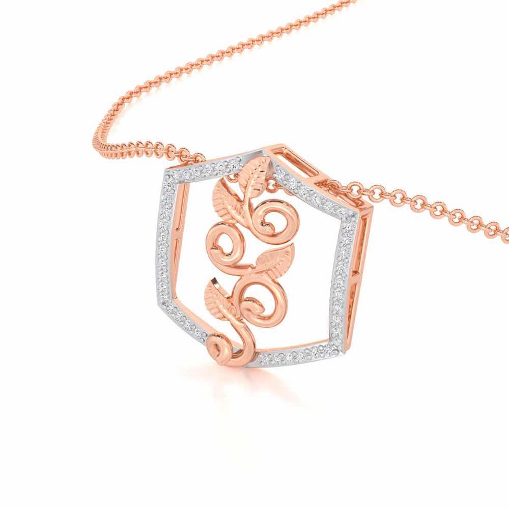 Twinkle Frame Silver Pendant - Rose Gold - Image 2