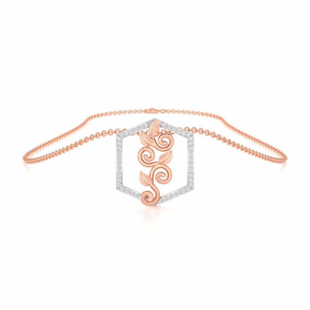 Twinkle Frame Silver Pendant - Rose Gold - Image 3