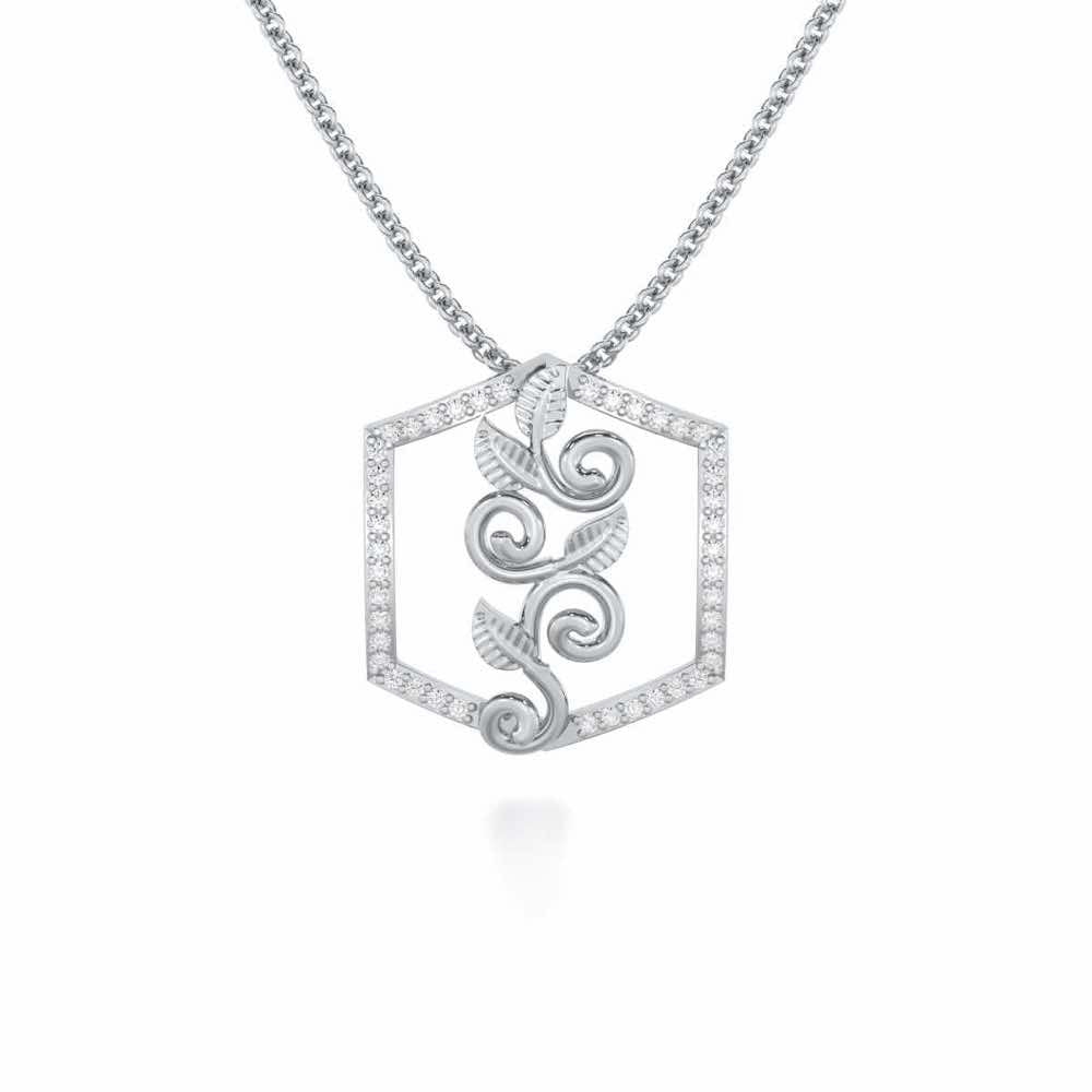Twinkle Frame Silver Pendant - White Gold - Image 1