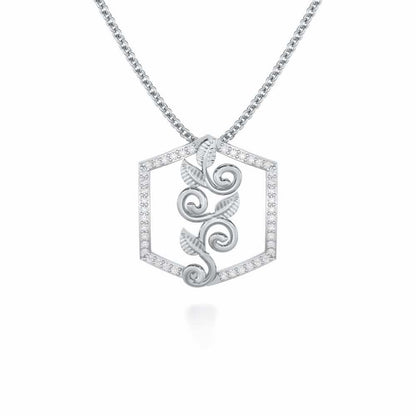 Twinkle Frame Silver Pendant - White Gold - Image 1