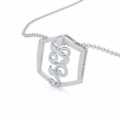 Twinkle Frame Silver Pendant - White Gold - Image 2