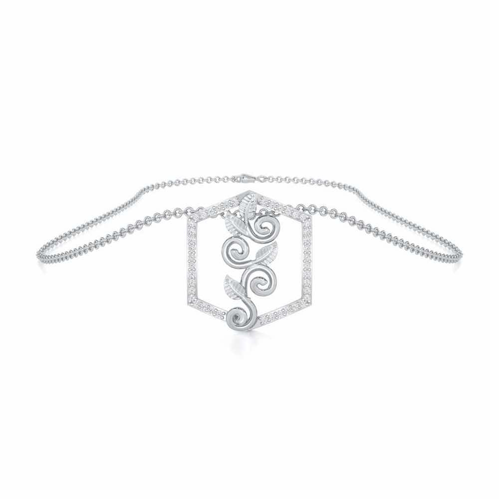 Twinkle Frame Silver Pendant - White Gold - Image 3