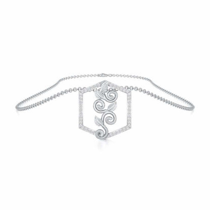 Twinkle Frame Silver Pendant - White Gold - Image 3