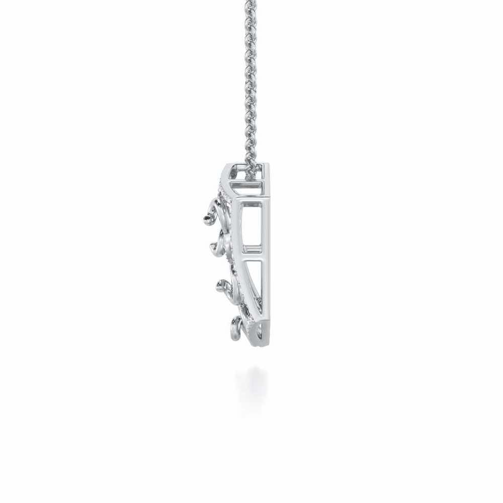 Twinkle Frame Silver Pendant - White Gold - Image 4