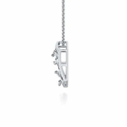 Twinkle Frame Silver Pendant - White Gold - Image 4