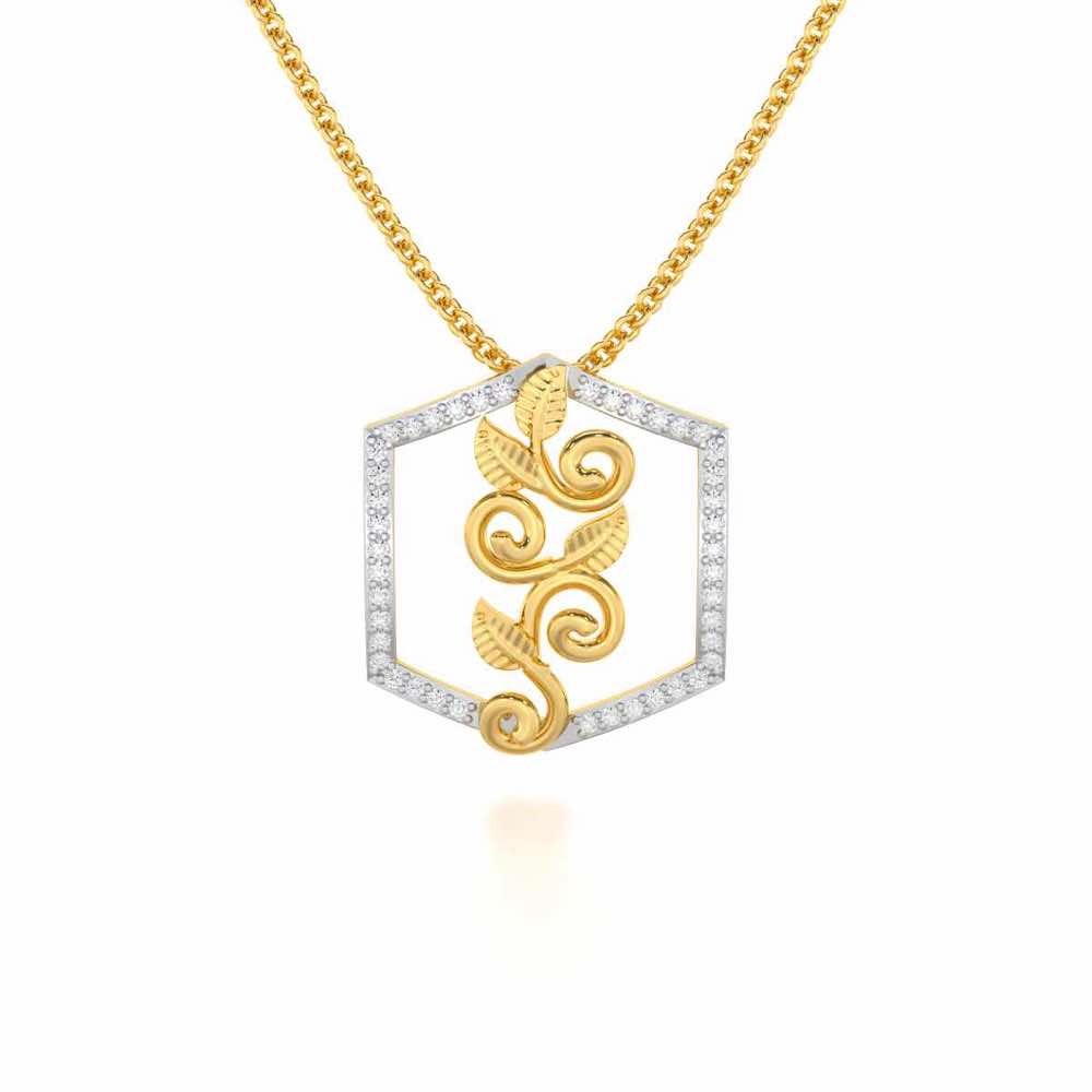 Twinkle Frame Silver Pendant - Yellow Gold - Image 1