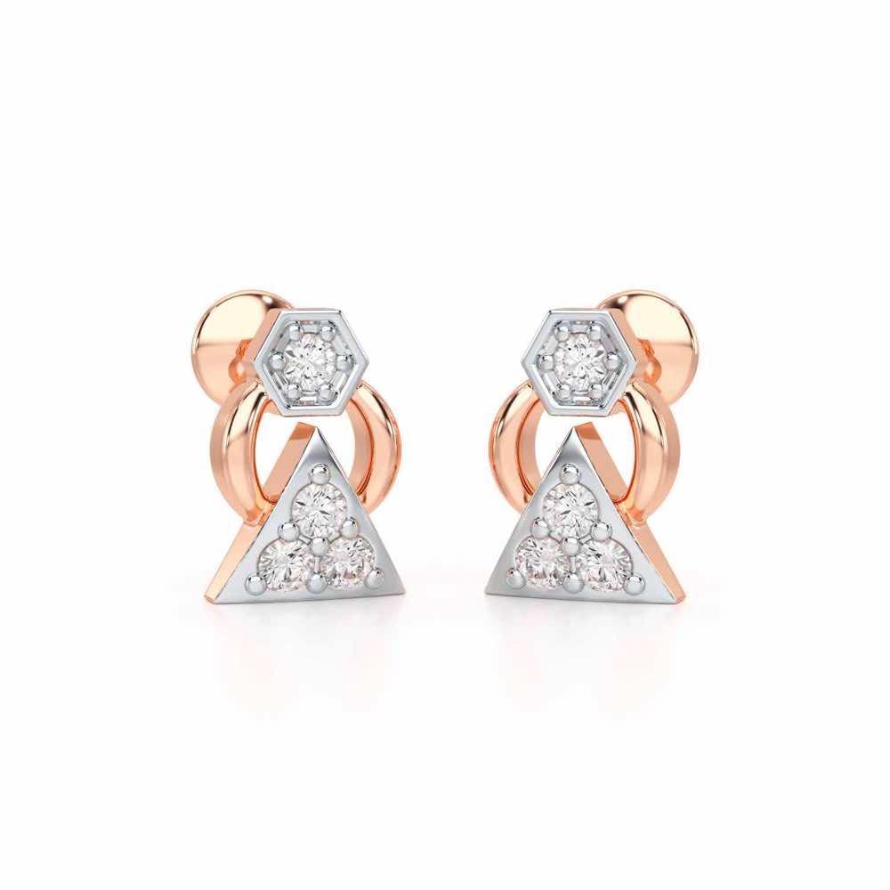 Twinkle Toes Silver Earrings - Rose Gold - Image 1
