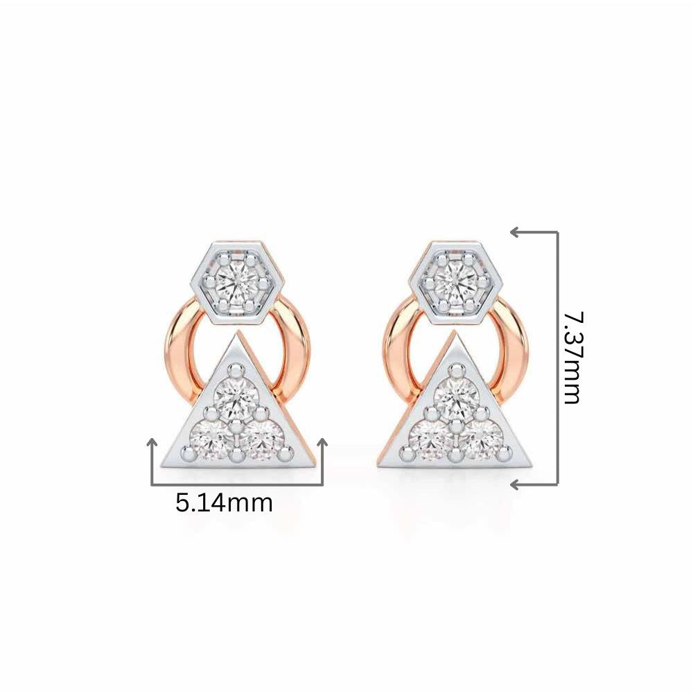Twinkle Toes Silver Earrings - Rose Gold - Image 2