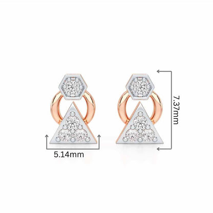 Twinkle Toes Silver Earrings - Rose Gold - Image 2