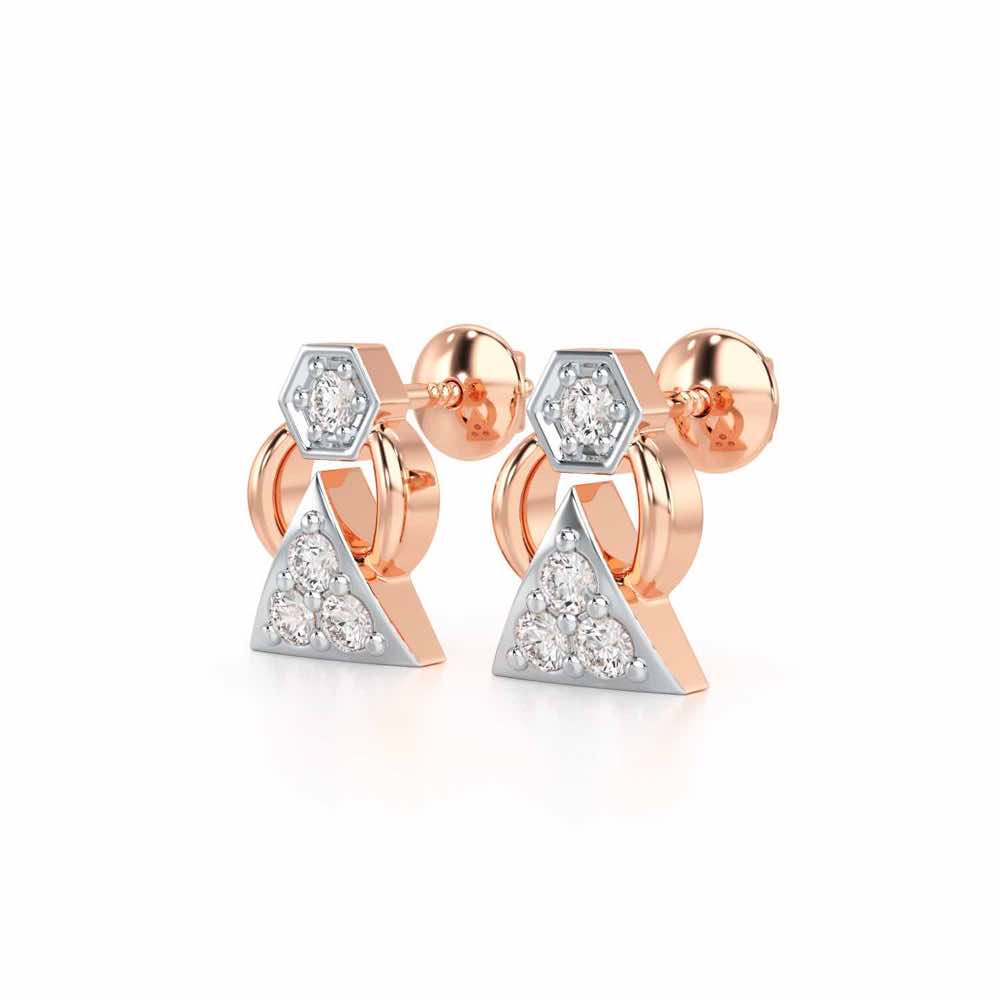 Twinkle Toes Silver Earrings - Rose Gold - Image 3