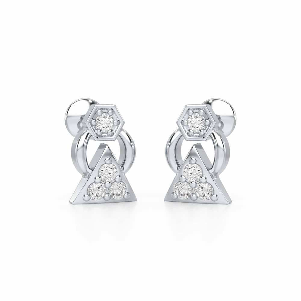 Twinkle Toes Silver Earrings - White Gold - Image 1
