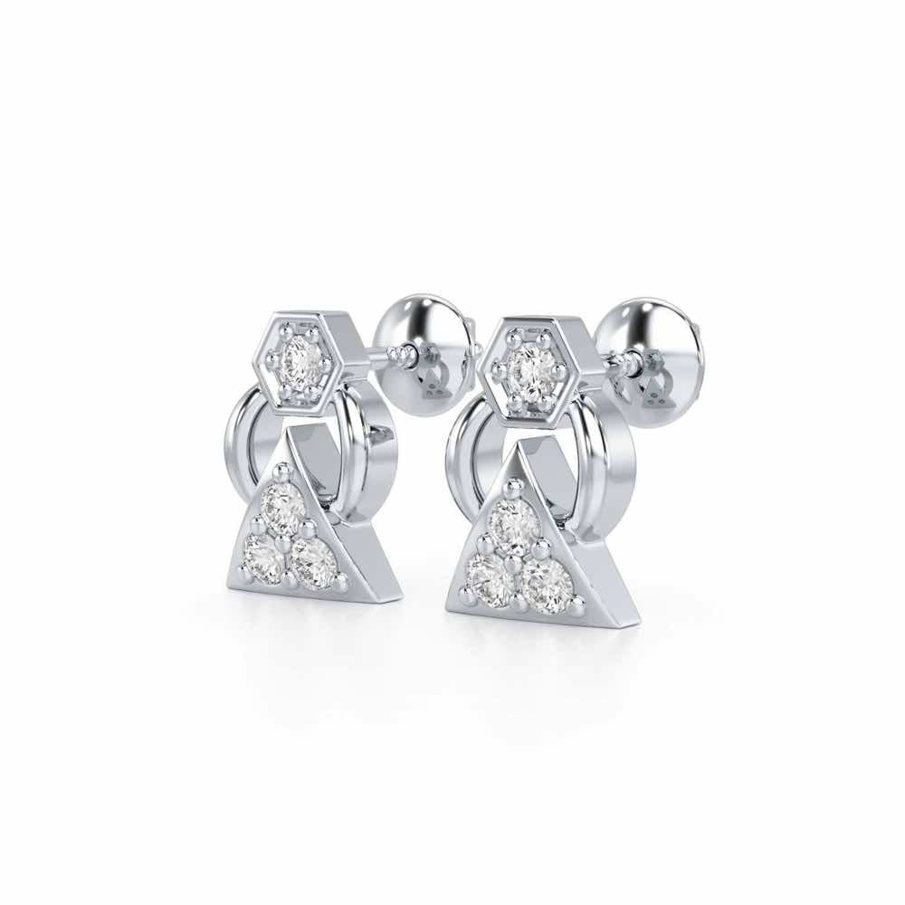 Twinkle Toes Silver Earrings - White Gold - Image 3