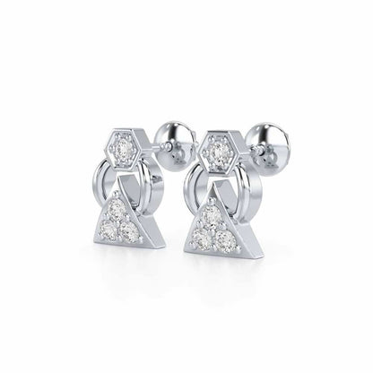 Twinkle Toes Silver Earrings - White Gold - Image 3