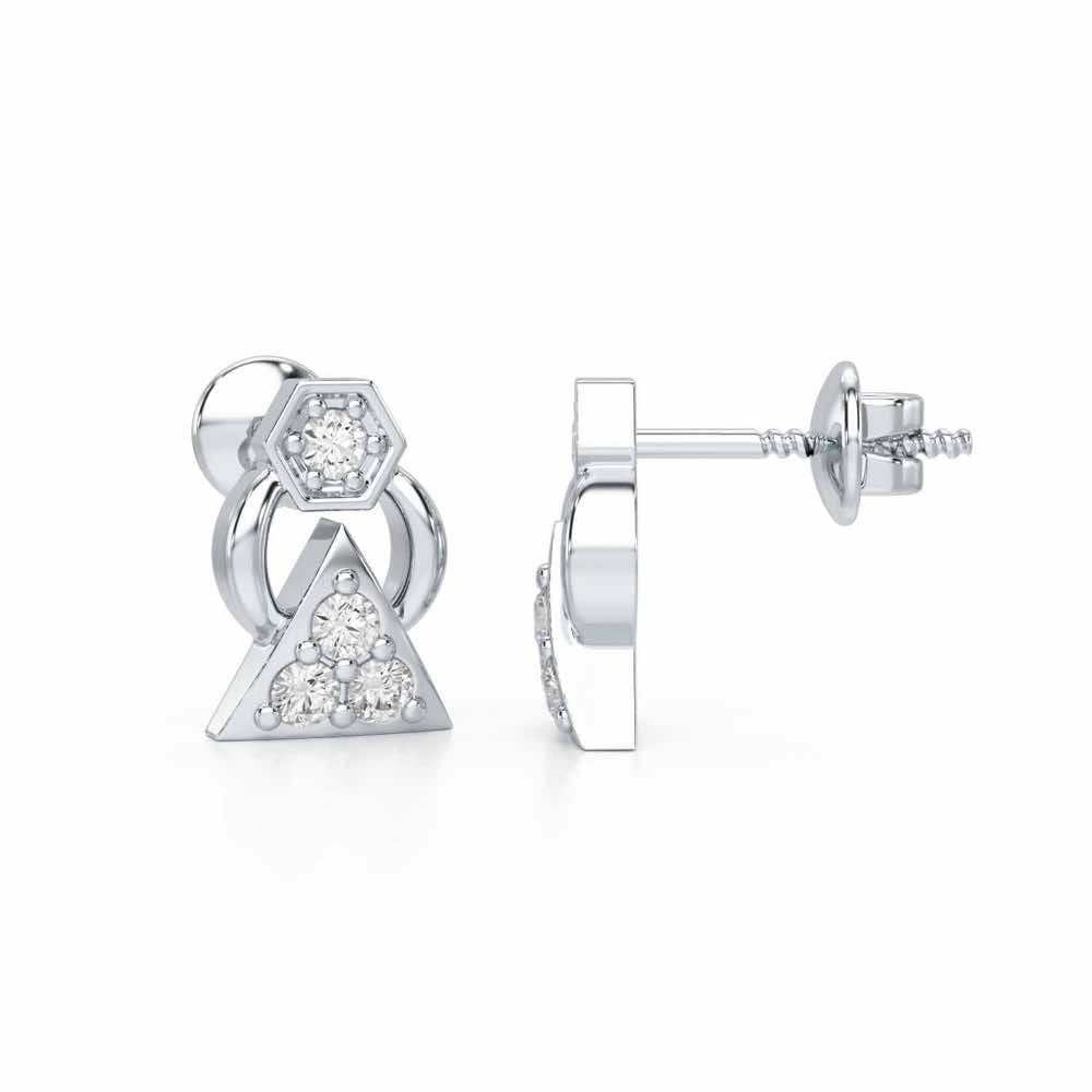 Twinkle Toes Silver Earrings - White Gold - Image 4