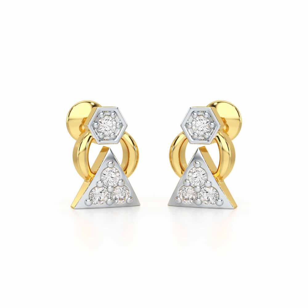 Twinkle Toes Silver Earrings - Yellow Gold - Image 1