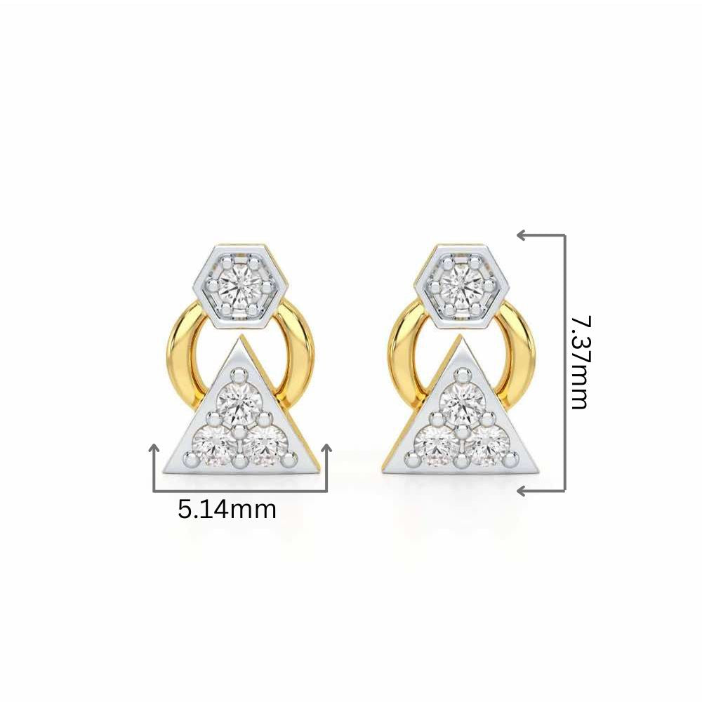Twinkle Toes Silver Earrings - Yellow Gold - Image 2