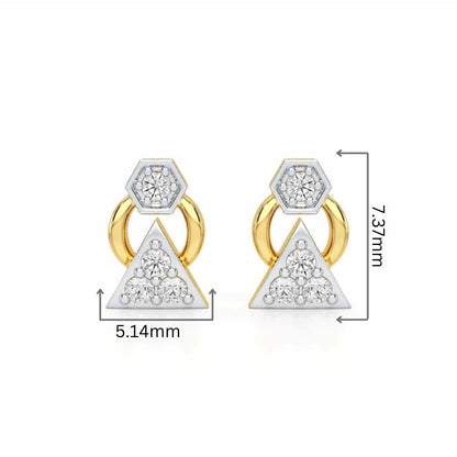 Twinkle Toes Silver Earrings - Yellow Gold - Image 2